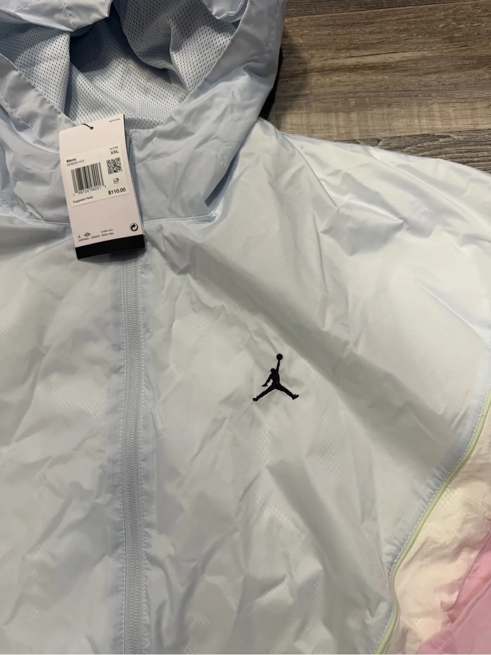 Nike Air Jordan Brooklyn Hooded WindbreakerJacket Aura Carmine HF9333-472